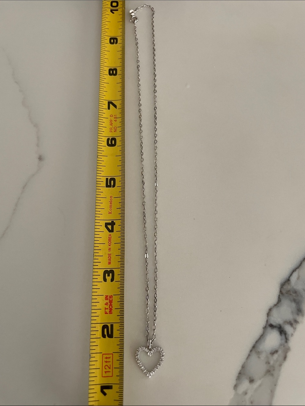 Sterling Silver Heart Pendant Necklace - Silver with diamonds